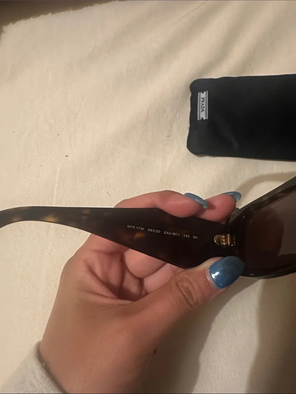 Prada Brown Tortoise Rectangular Sunglasses with Pouch
